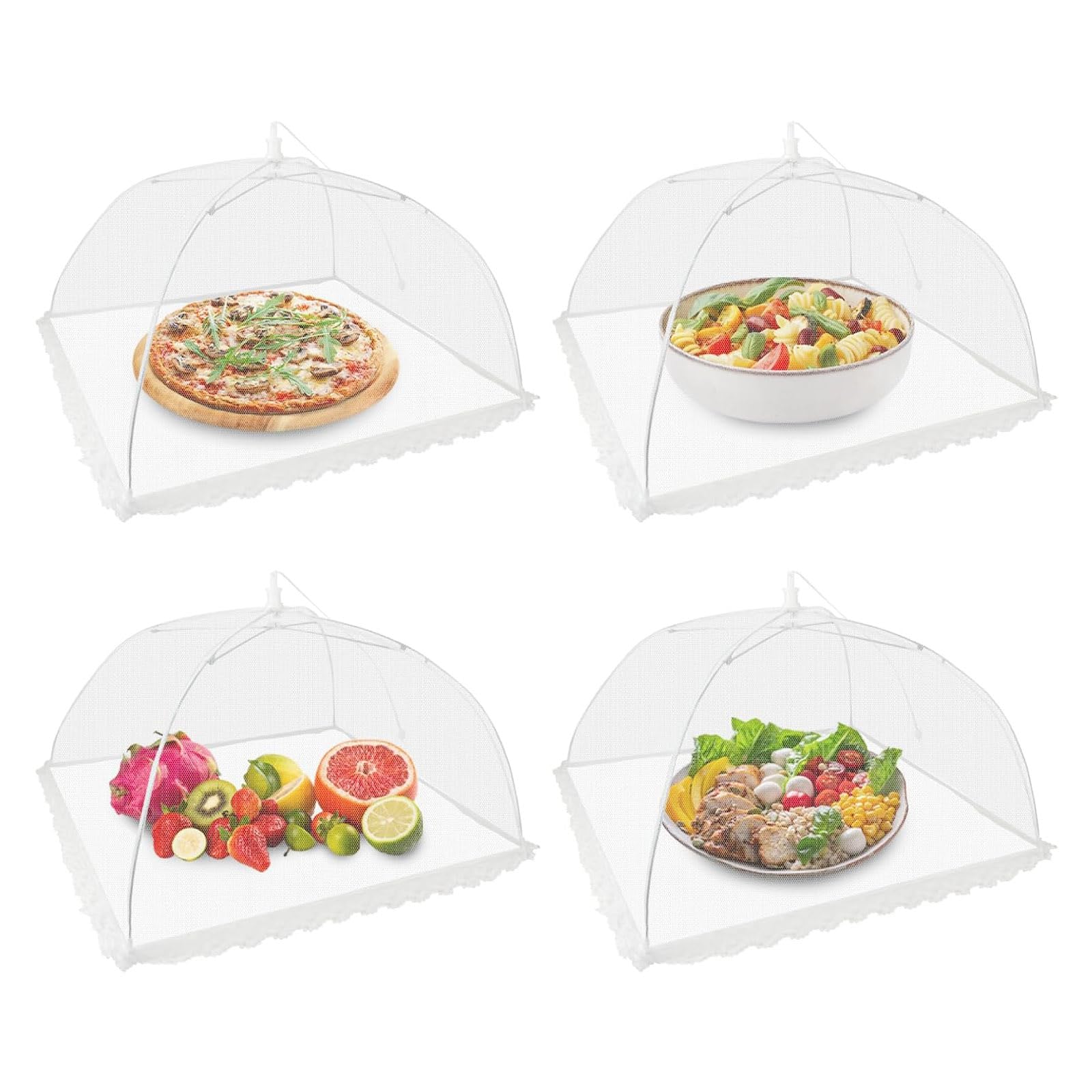 Amazon｜食卓カバー フードカバー ホワイト 32cm*32cm 小さめ 折り畳み